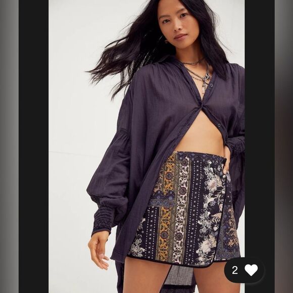 Free People Dresses & Skirts - NWT Free People Mad Love Bohemian Black and Quilted Wrap Skirt $128 MSRP